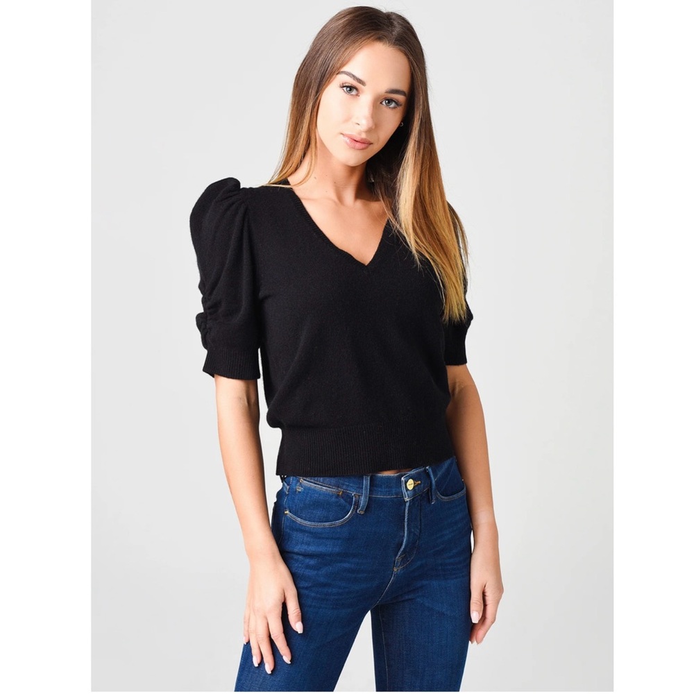 FRAME Women’s Frankie 100% Cashmere Sweater in Black Size XS - Picture 13 of 14